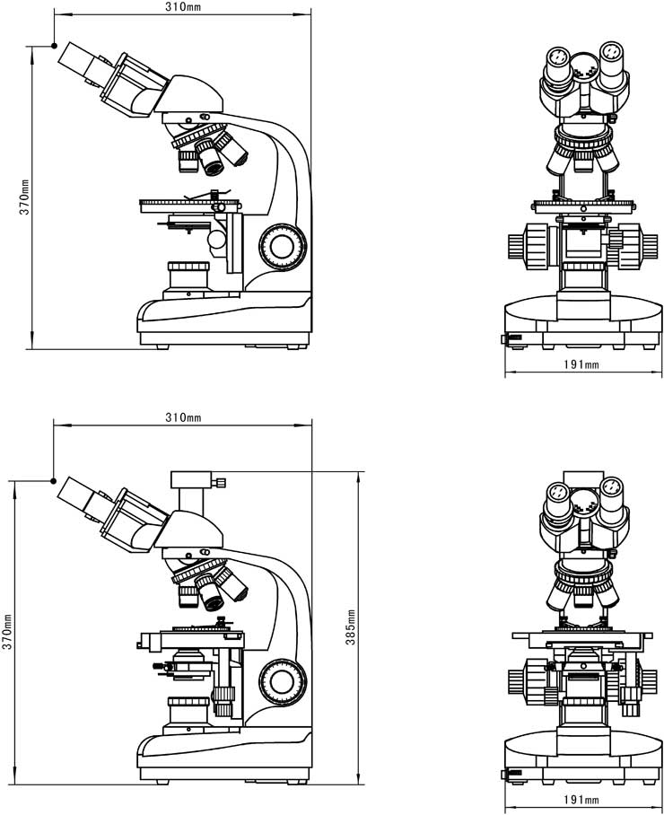 Video Microscope JPL-1350 Dimension