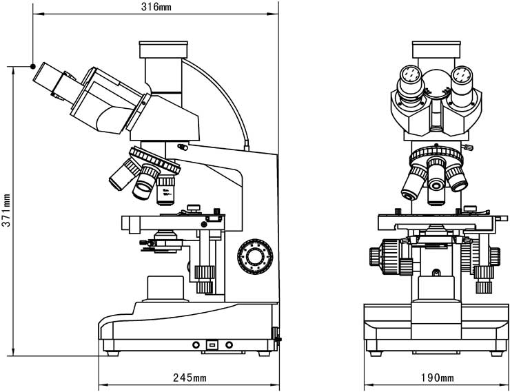 Video Microscope MC-1580 Dimension